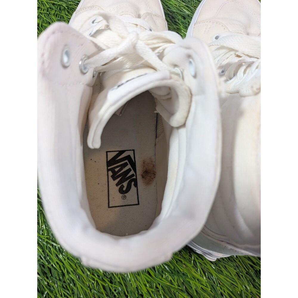 Vans Sk8-Hi Shoes Womens Size 9 White Skate High Top Sneakers Canvas Athletic - Picture 10 of 16